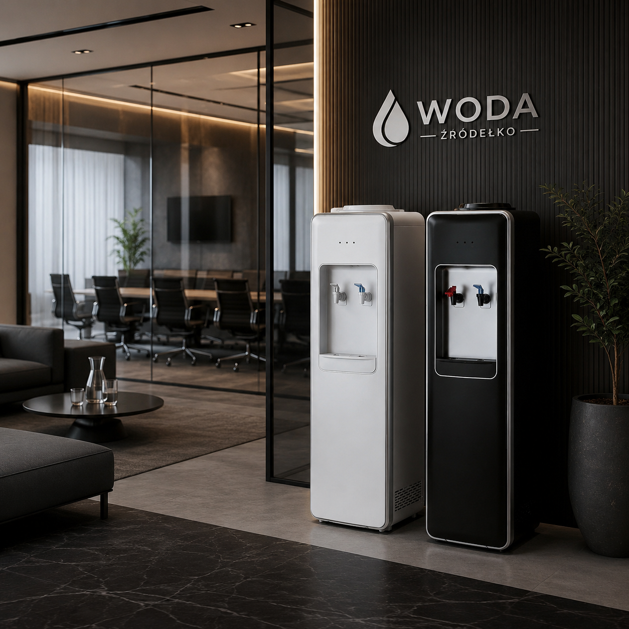 Dystrybutor wody premium, wersja biała i czarna